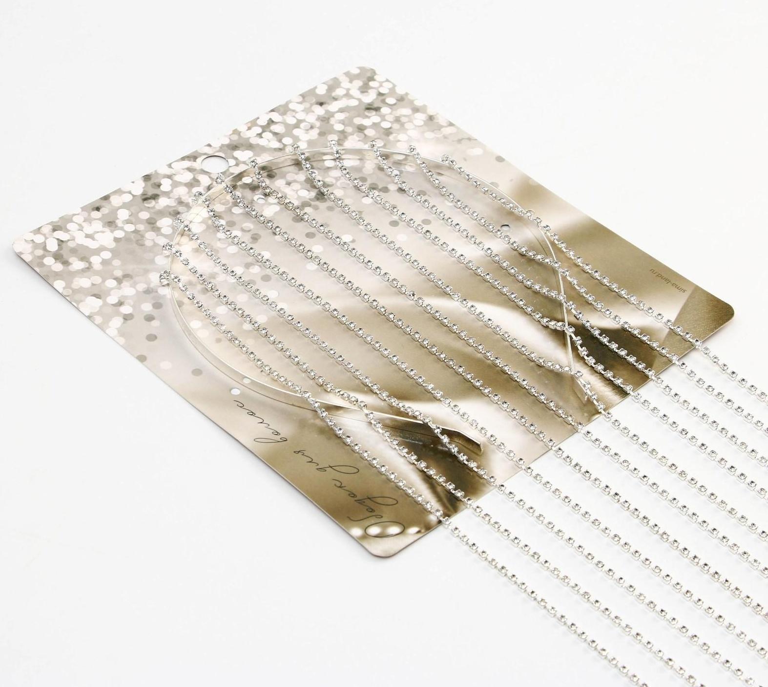 Ободок для волос со стразами «Блистай», длина цепочек 42 см