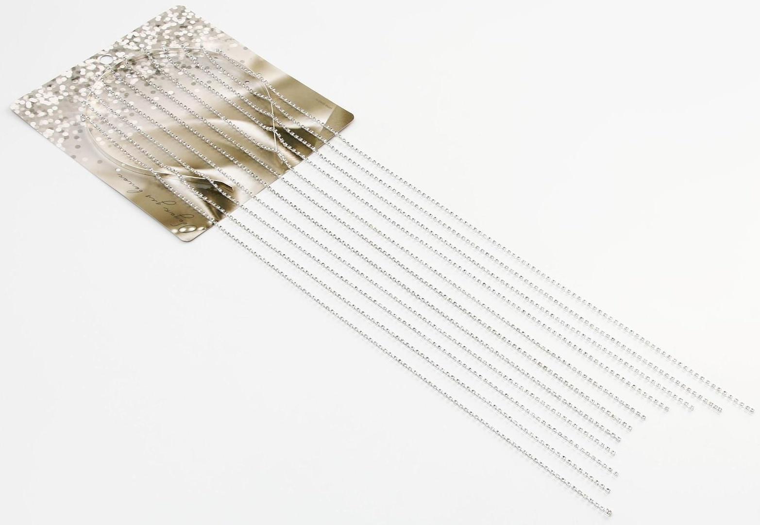 Ободок для волос со стразами «Блистай», длина цепочек 42 см