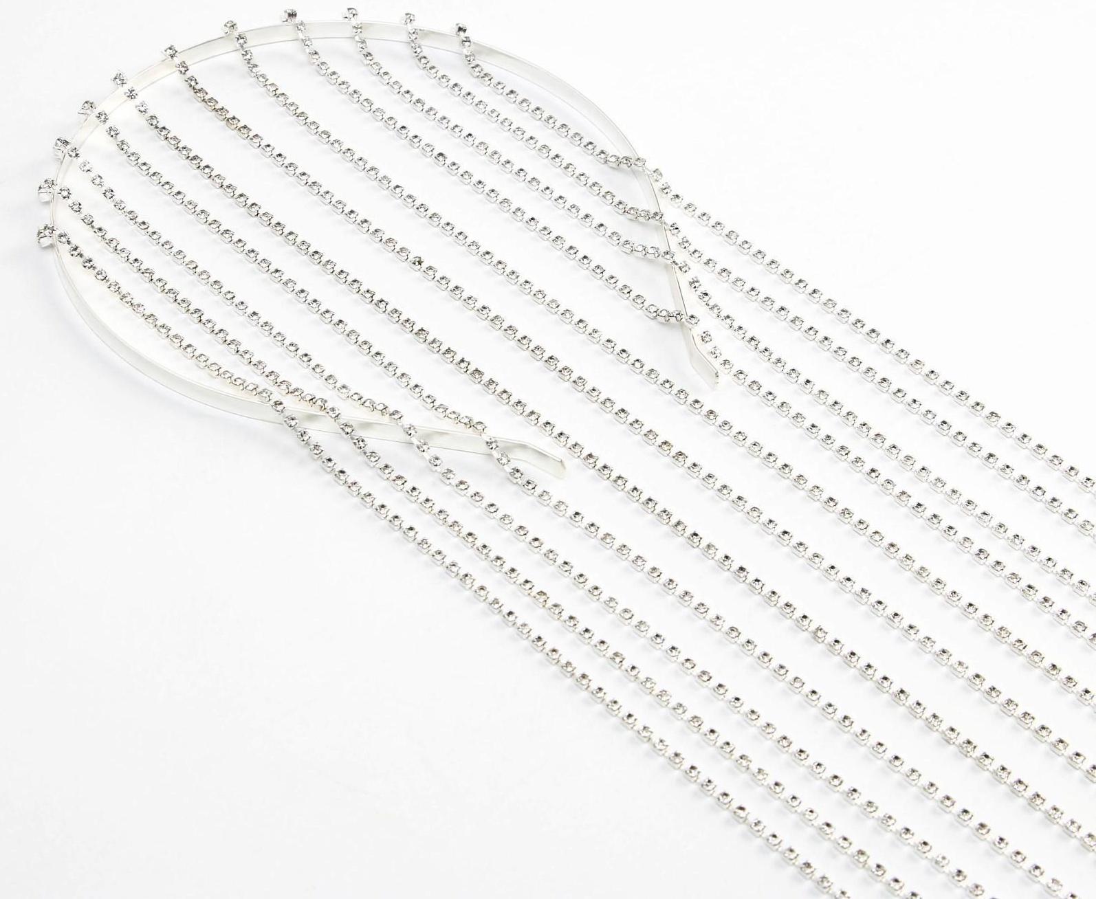 Ободок для волос со стразами «Блистай», длина цепочек 42 см