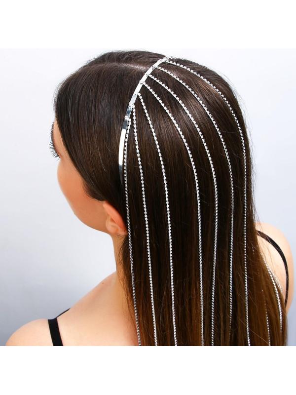 Ободок для волос со стразами «Блистай», длина цепочек 42 см