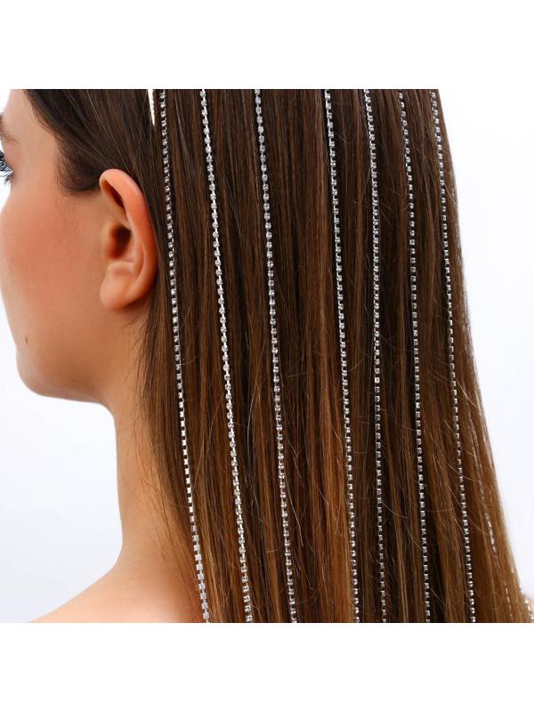 Ободок для волос со стразами «Блистай», длина цепочек 42 см