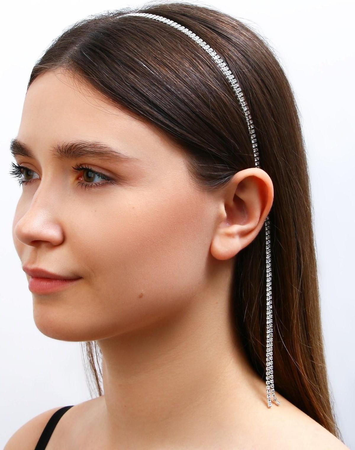 Ободок для волос со стразами «Ты прекрасна», длина цепочек 13,5 см.