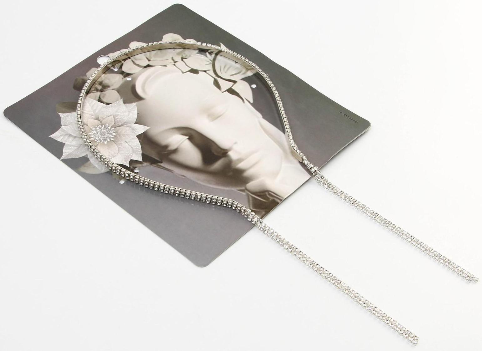 Ободок для волос со стразами «Ты прекрасна», длина цепочек 13,5 см.