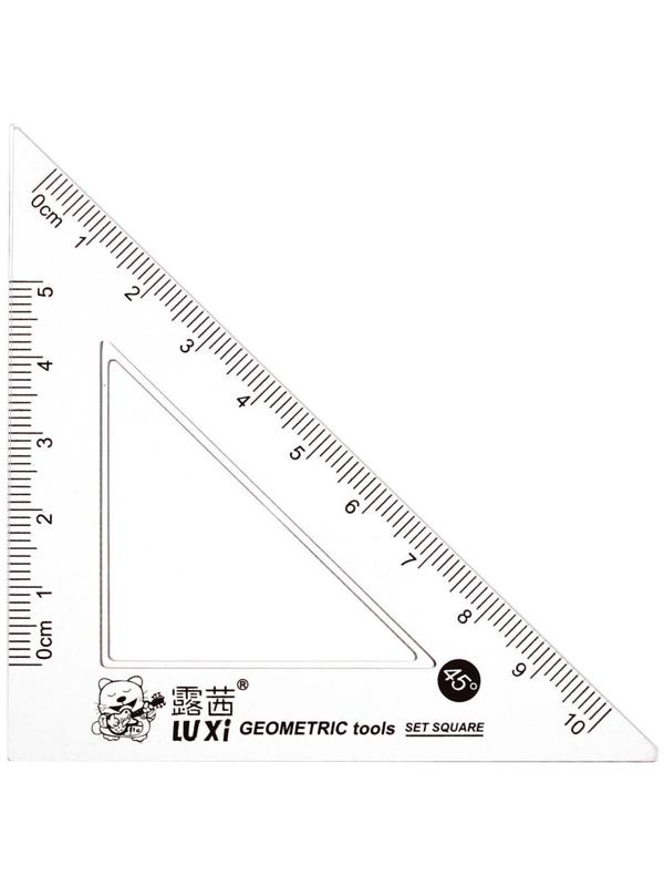 Набор геометрический (линейка, трансопртир, 2 угольника) в пенале, Аниме МИКС