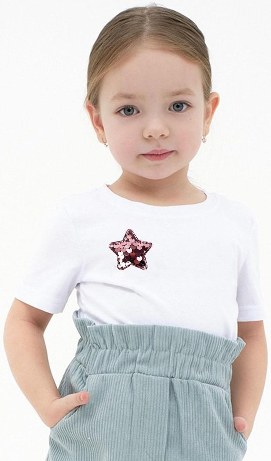 Аппликация с пайетками «Звезда», 3,7 × 3,7см, 10 шт, цвет розовый