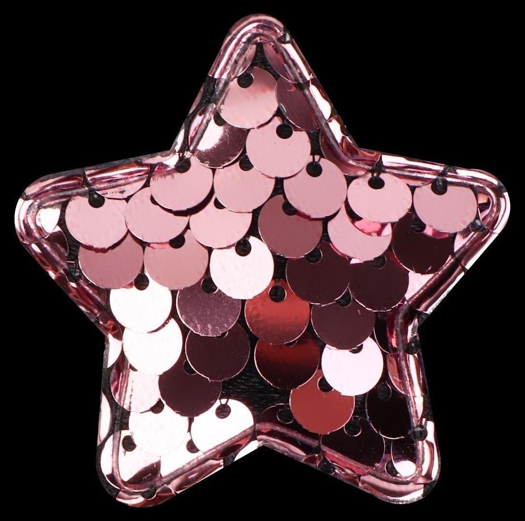 Аппликация с пайетками «Звезда», 3,7 × 3,7см, 10 шт, цвет розовый