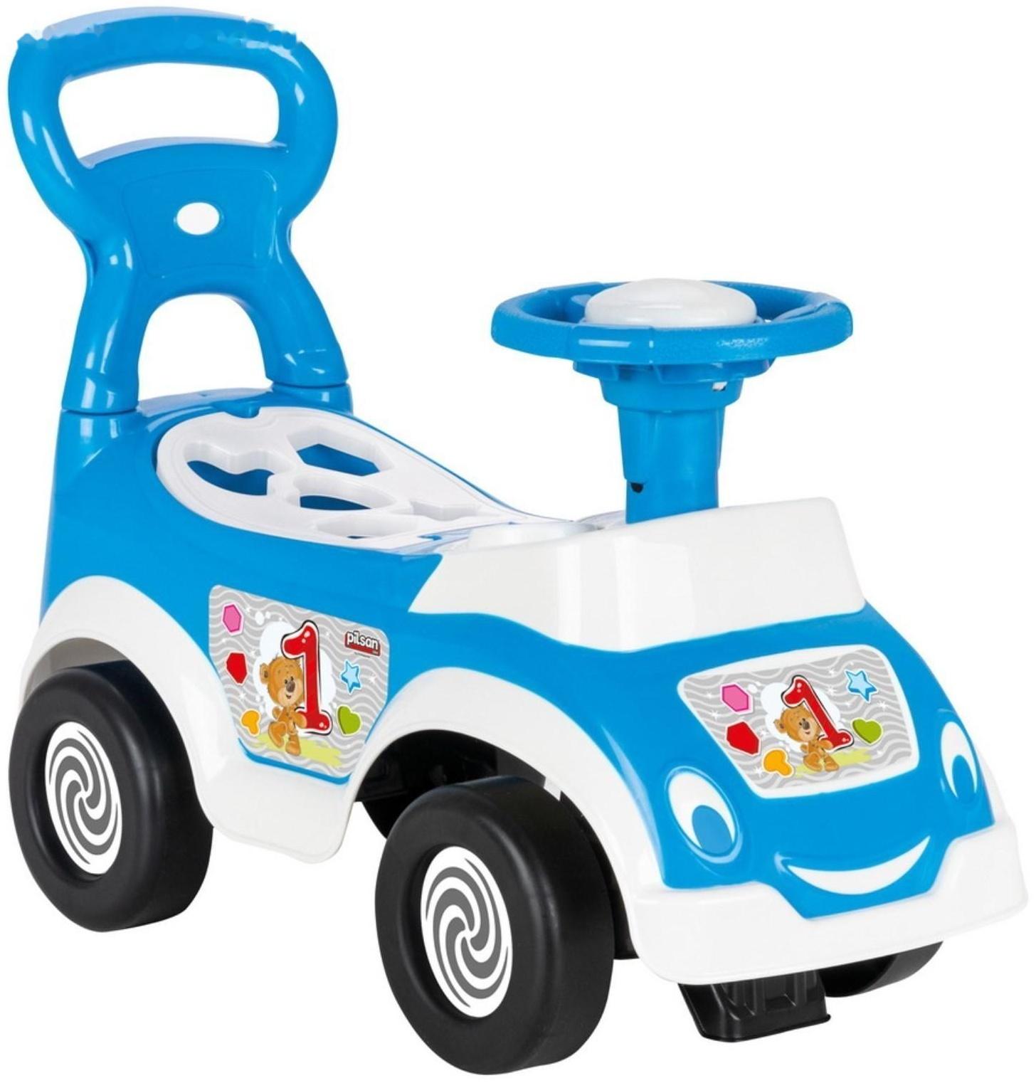 Машинка-каталка сортер, цвет голубой