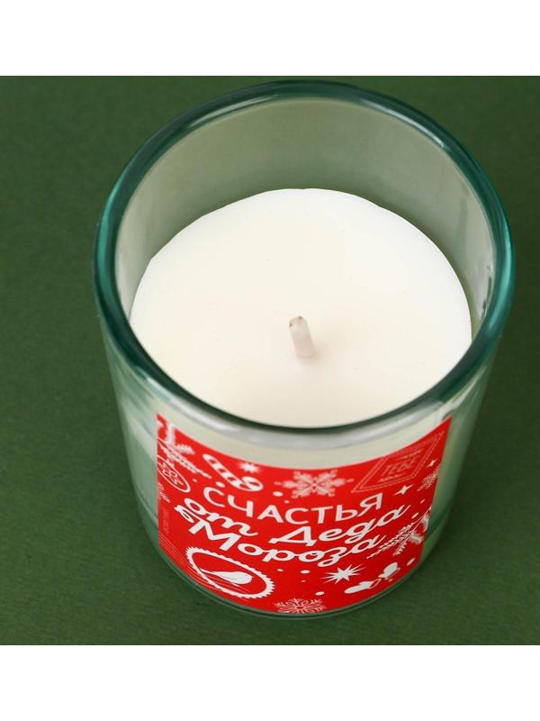 Новогодние свечи в стакане «Счастья от Деда Мороза», корица и апельсин, набор 2 шт., высота 6 см