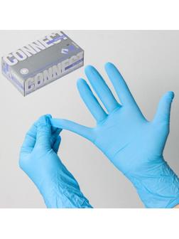 Перчатки нитриловые «Nitrile», смотровые, нестерильные, размер M, 100 шт/уп (50 пар), цвет голубой