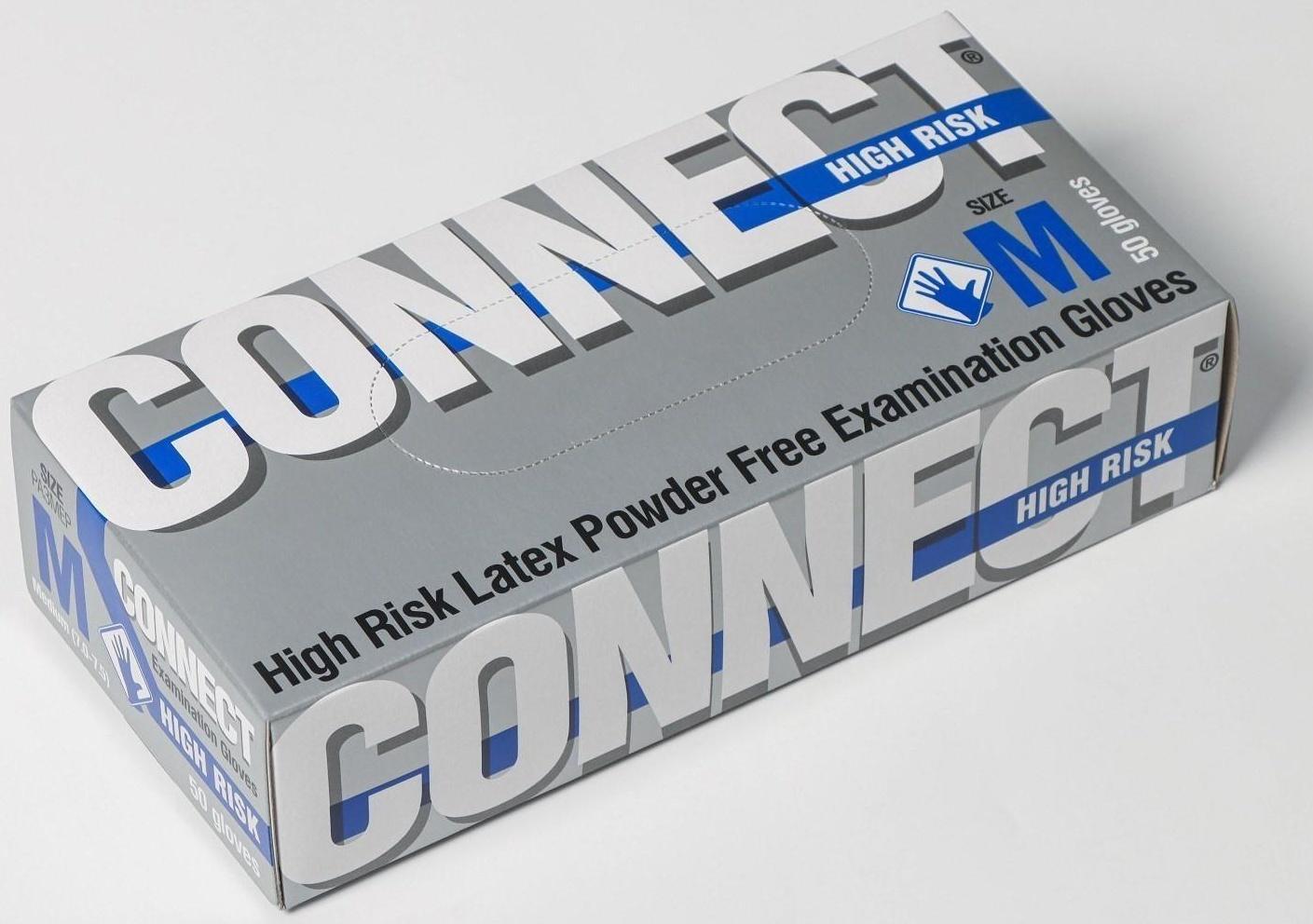 Перчатки латексные «High Risk», смотровые, нестерильные, размер M, 50 шт/уп (25 пар), цвет синий