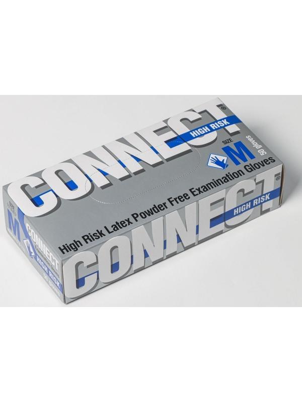 Перчатки латексные «High Risk», смотровые, нестерильные, размер M, 50 шт/уп (25 пар), цвет синий