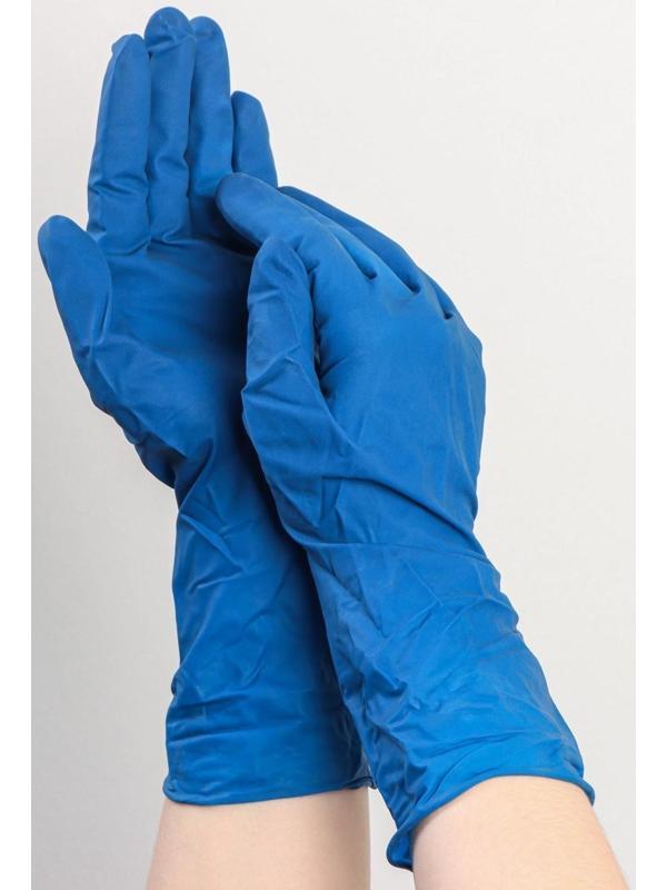 Перчатки латексные «High Risk», смотровые, нестерильные, размер M, 50 шт/уп (25 пар), цвет синий