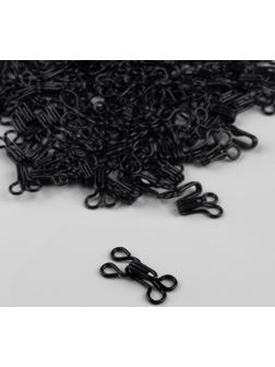 Крючок пришивной, 15 мм, 24 шт, цвет чёрный