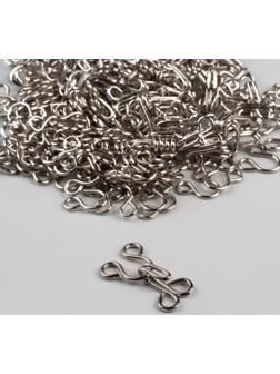 Крючок пришивной, 20 мм, 24 шт, цвет серебряный