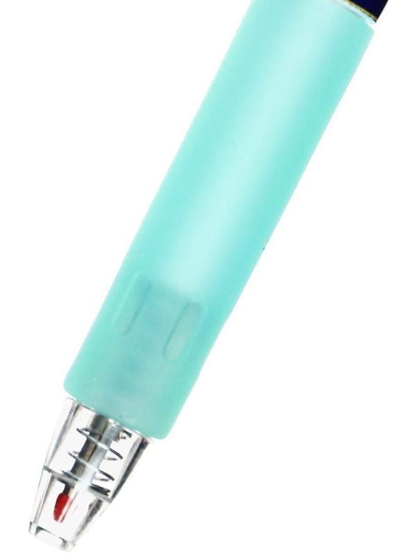 Ручка гелевая автоматическая синяя, с резиновым держателем, Космонавт МИКС