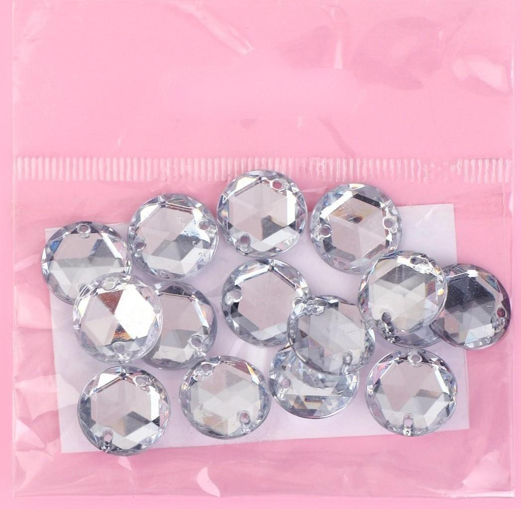 Стразы пришивные «Круг», d = 12 мм, 15 шт