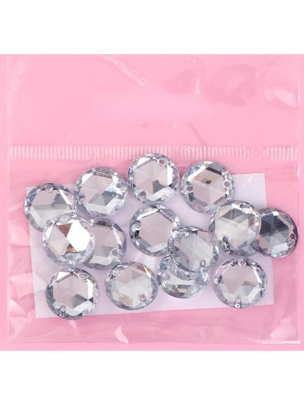 Стразы пришивные «Круг», d = 12 мм, 15 шт