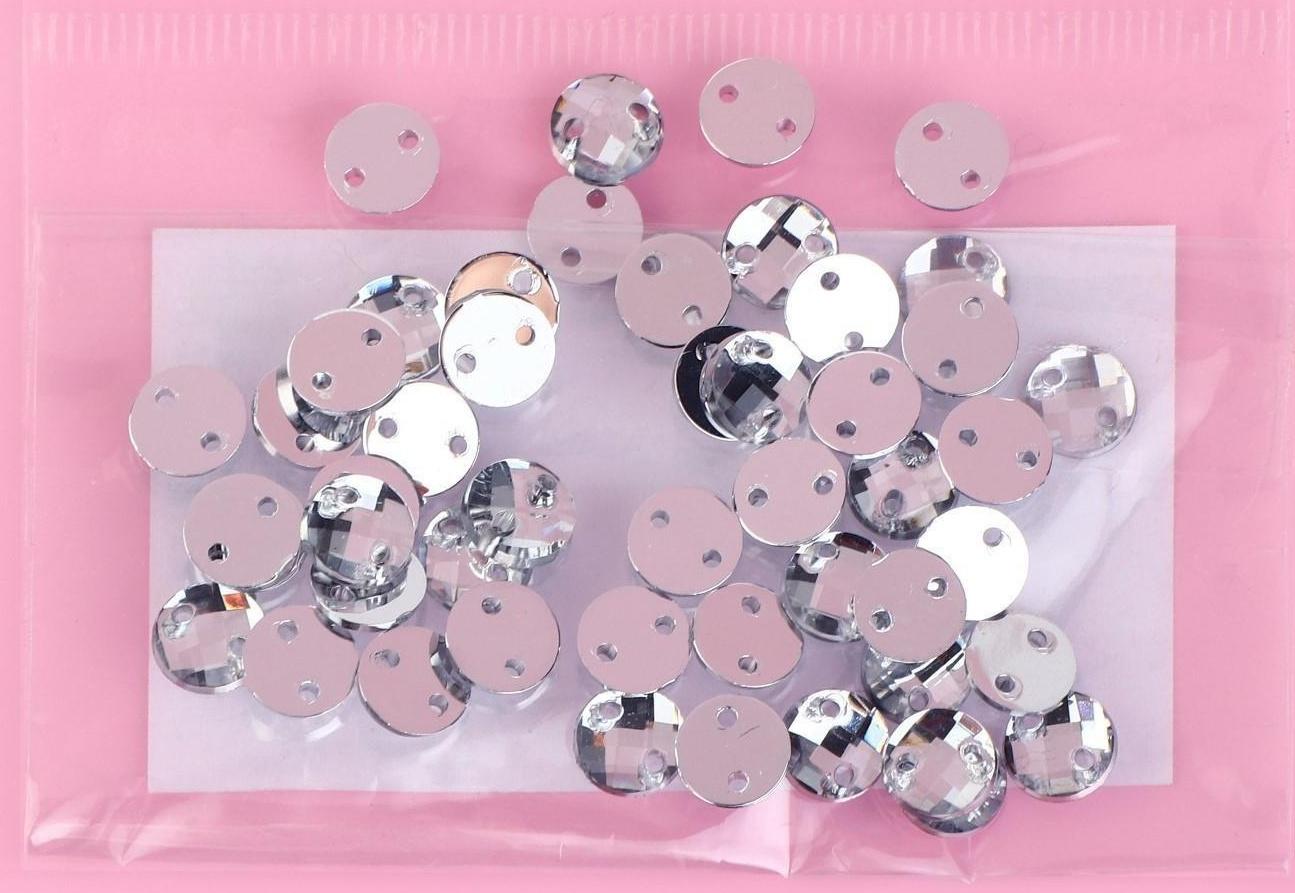 Стразы пришивные «Круг», d = 6 мм, 50 шт