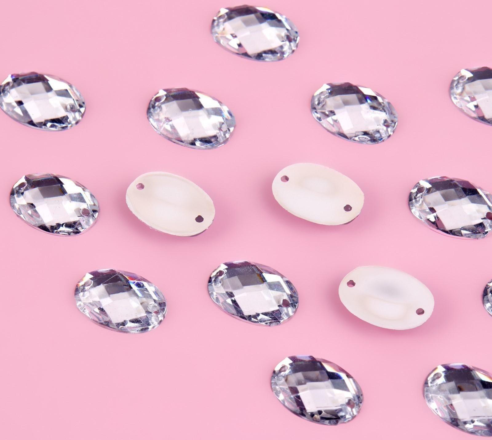 Стразы пришивные «Овал», 10 × 13 мм, 20 шт