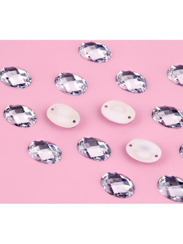 Стразы пришивные «Овал», 10 × 13 мм, 20 шт