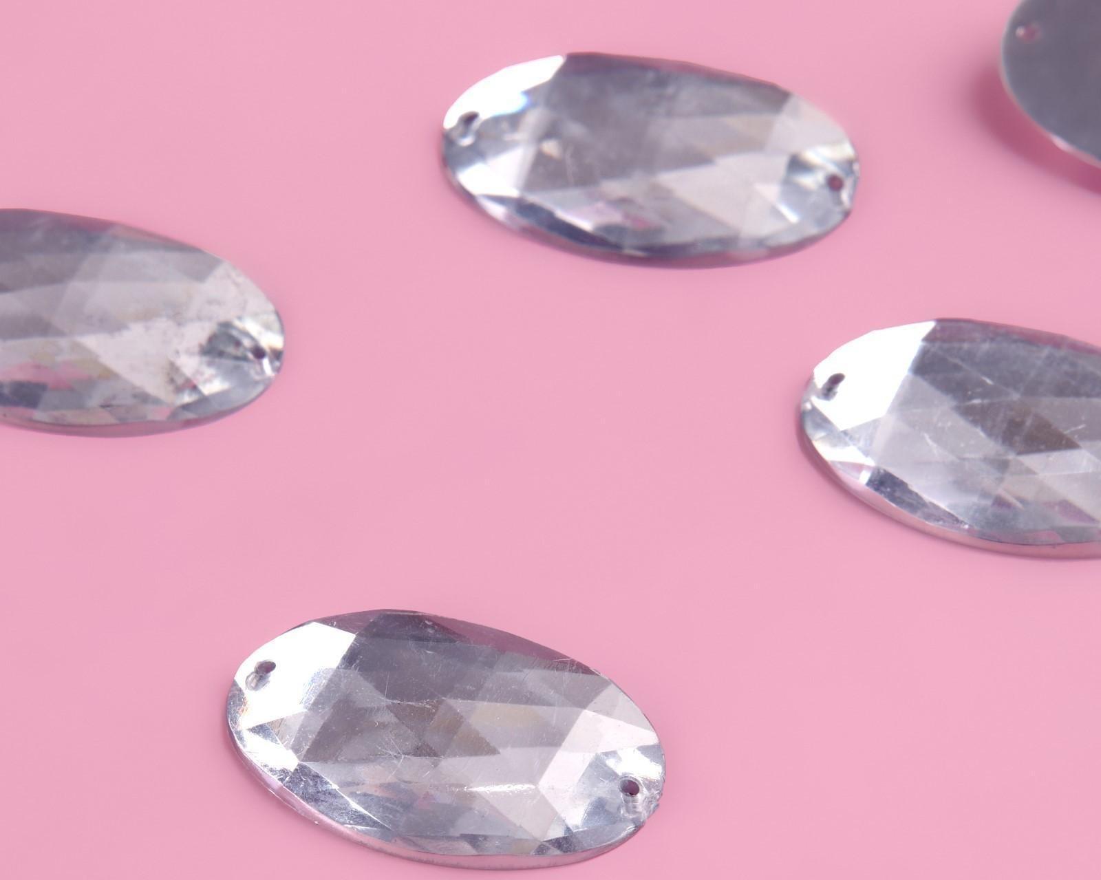 Стразы пришивные «Овал», 18 × 25 мм, 6 шт