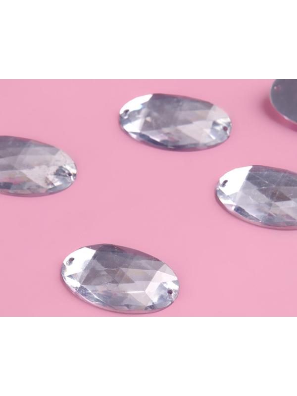 Стразы пришивные «Овал», 18 × 25 мм, 6 шт