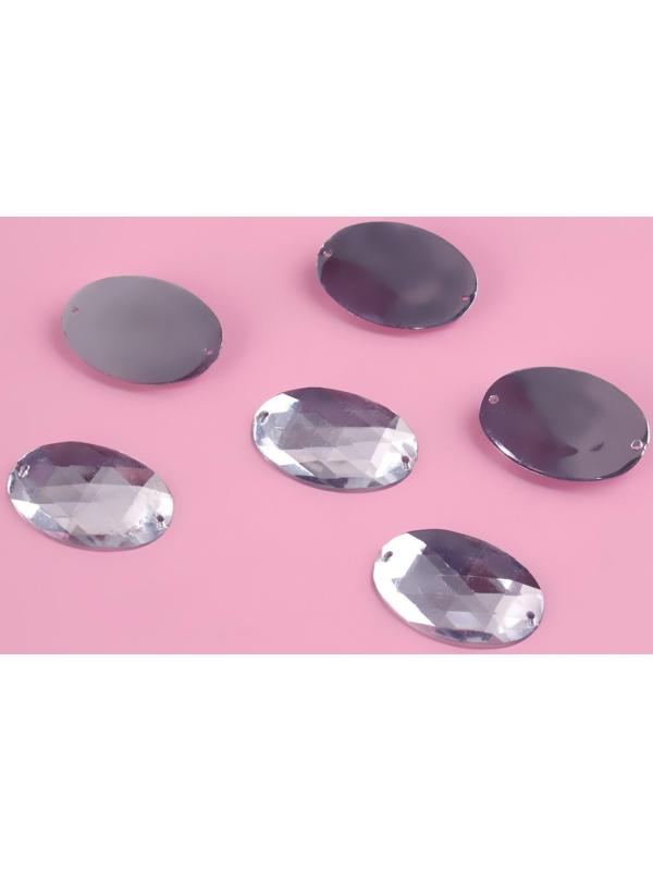 Стразы пришивные «Овал», 18 × 25 мм, 6 шт