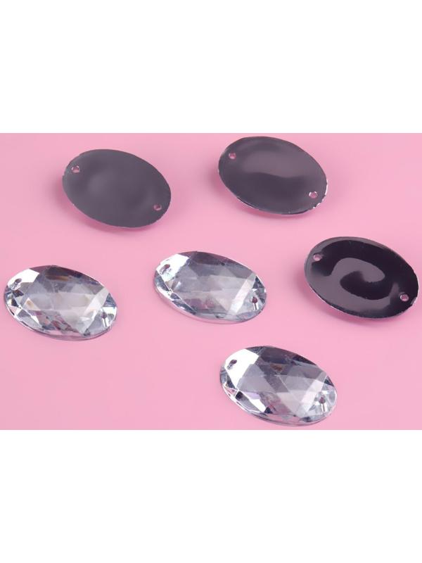 Стразы пришивные «Овал», 18 × 25 мм, 6 шт