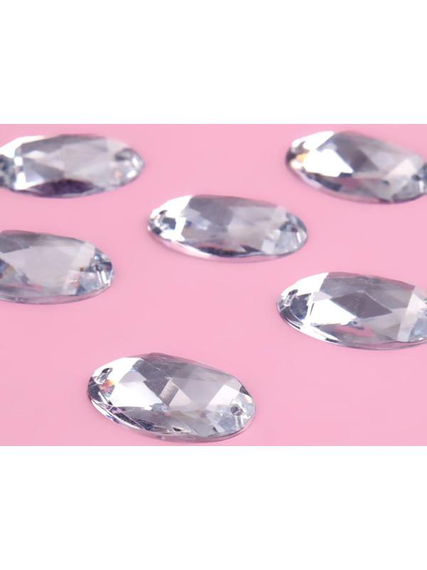 Стразы пришивные «Овал», 18 × 25 мм, 6 шт