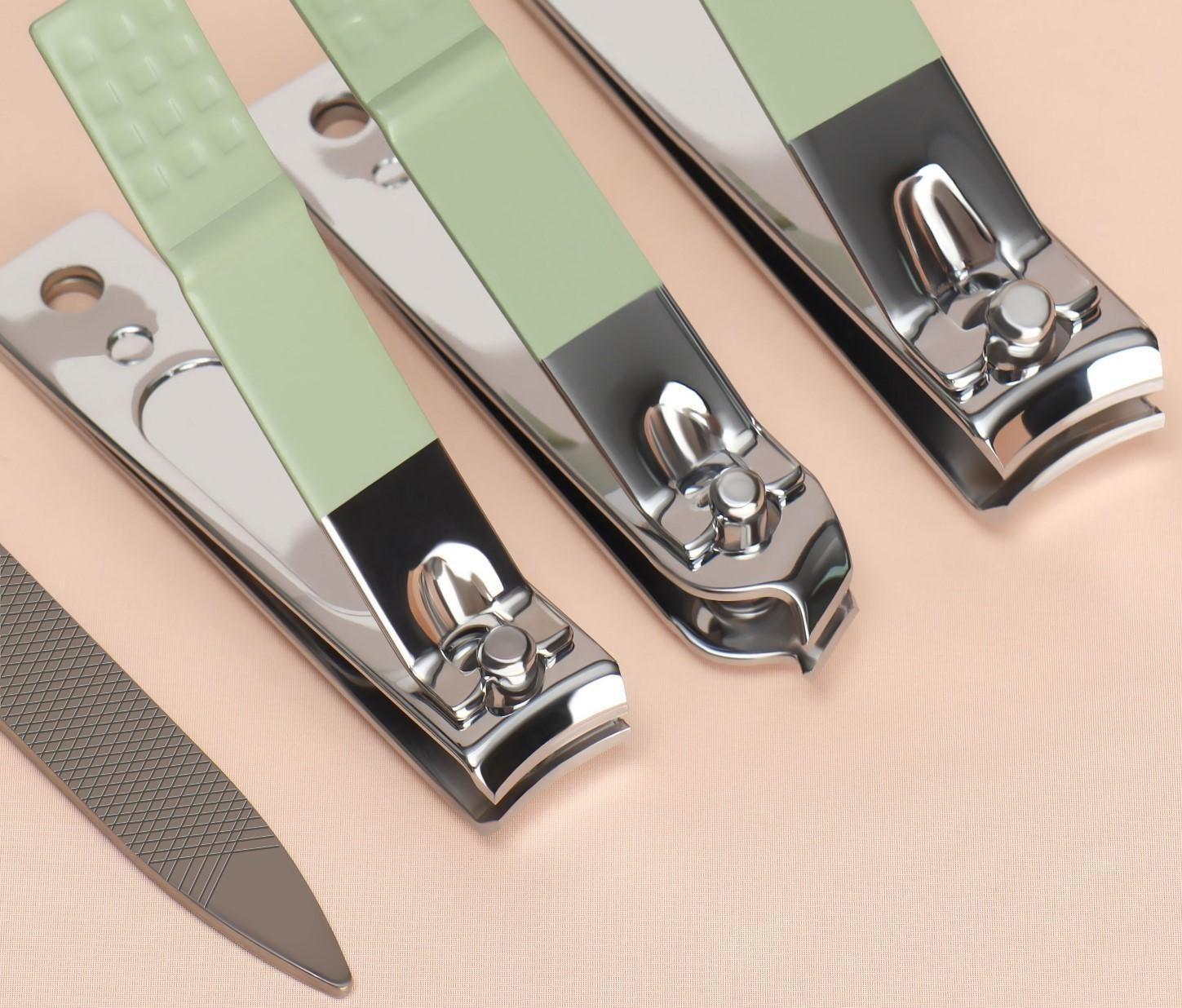 Набор маникюрный, 10 предметов, в футляре, цвет бирюзовый