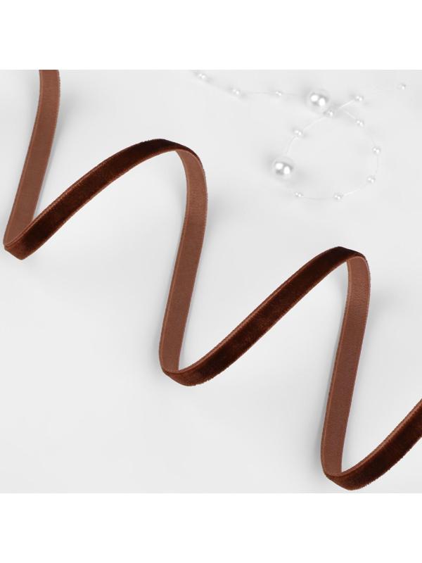 Лента бархатная, 6 мм, 18 ± 1 м, цвет коричневый №119