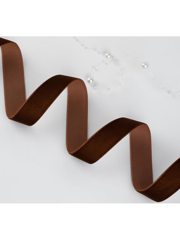 Лента бархатная, 20 мм, 18 ± 1 м, цвет коричневый №119