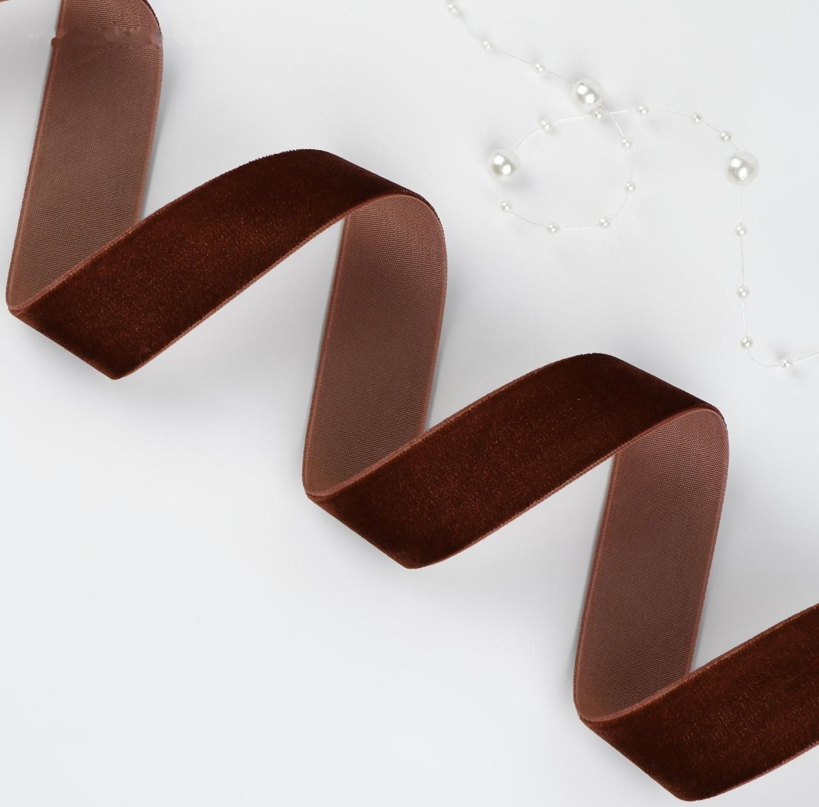 Лента бархатная, 25 мм, 18 ± 1 м, цвет коричневый №119