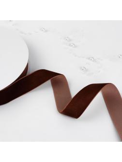 Лента бархатная, 25 мм, 18 ± 1 м, цвет коричневый №119