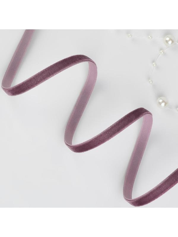 Лента бархатная, 6 мм, 18 ± 1 м, цвет ежевичный №199