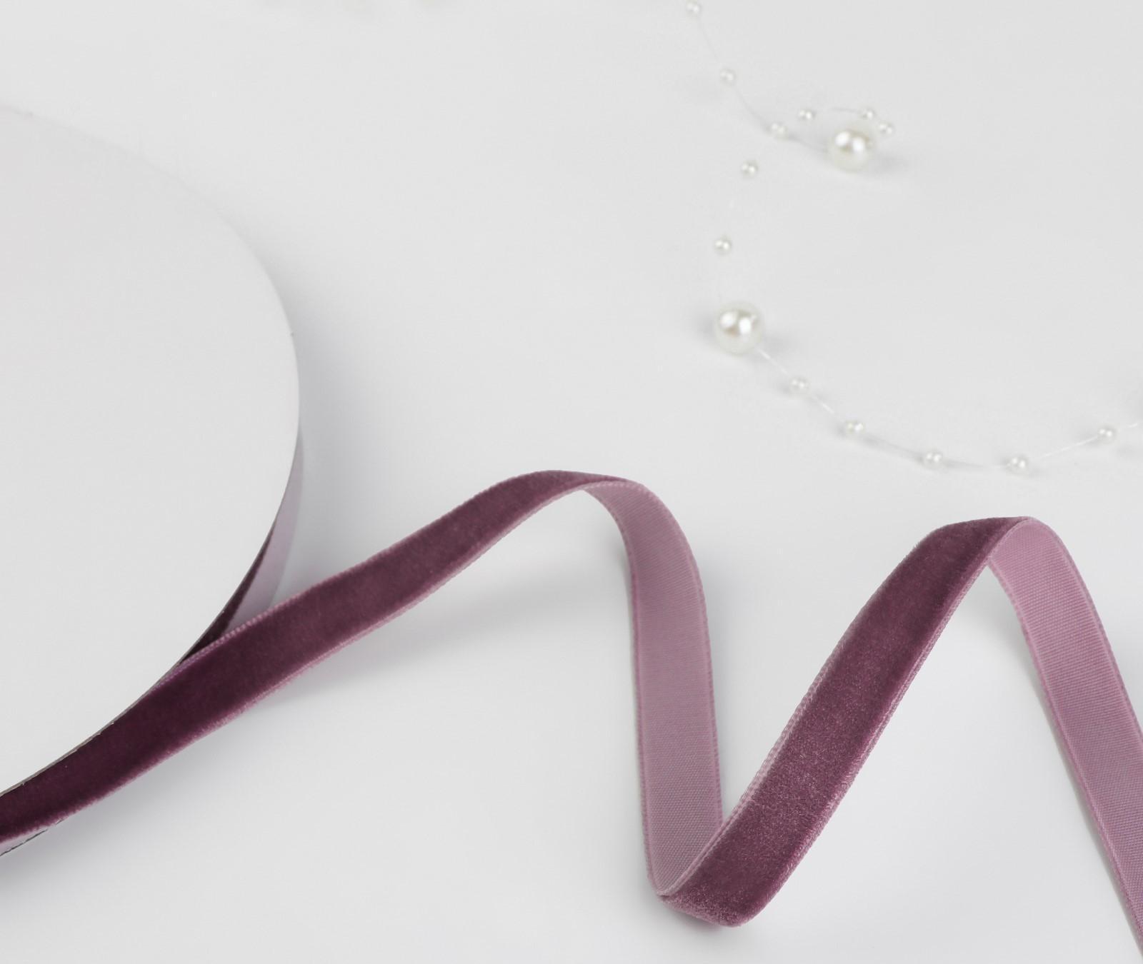 Лента бархатная, 10 мм, 18 ± 1 м, цвет ежевичный №199