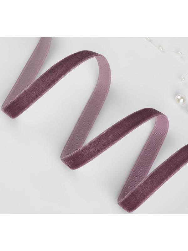 Лента бархатная, 10 мм, 18 ± 1 м, цвет ежевичный №199