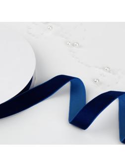 Лента бархатная, 20 мм, 18 ± 1 м, цвет синий №47