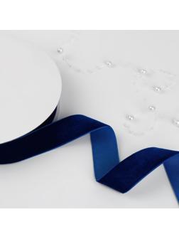 Лента бархатная, 25 мм, 18 ± 1 м, цвет синий №47