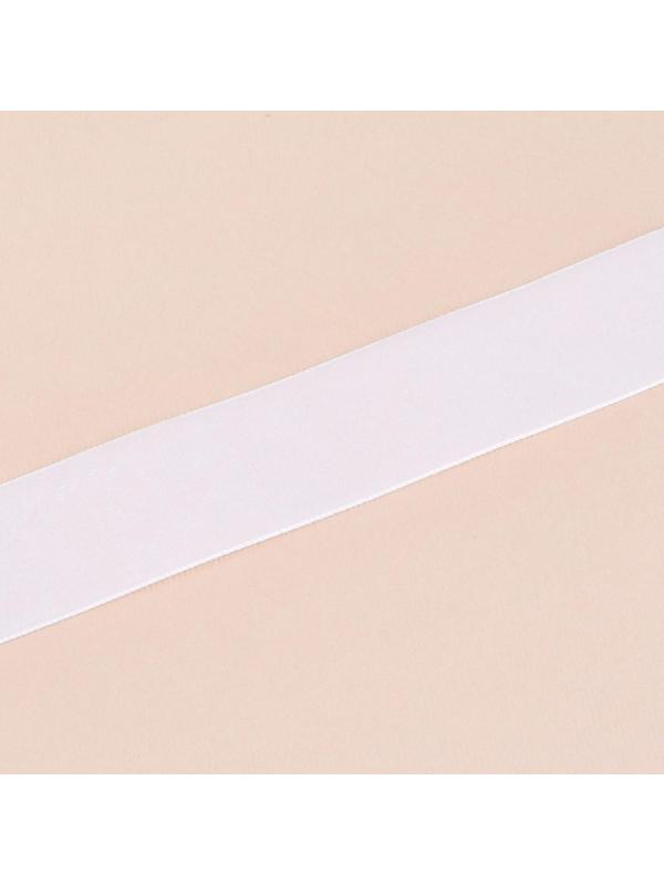 Лента бархатная, 25 мм, 18 ± 1 м, цвет белый №01