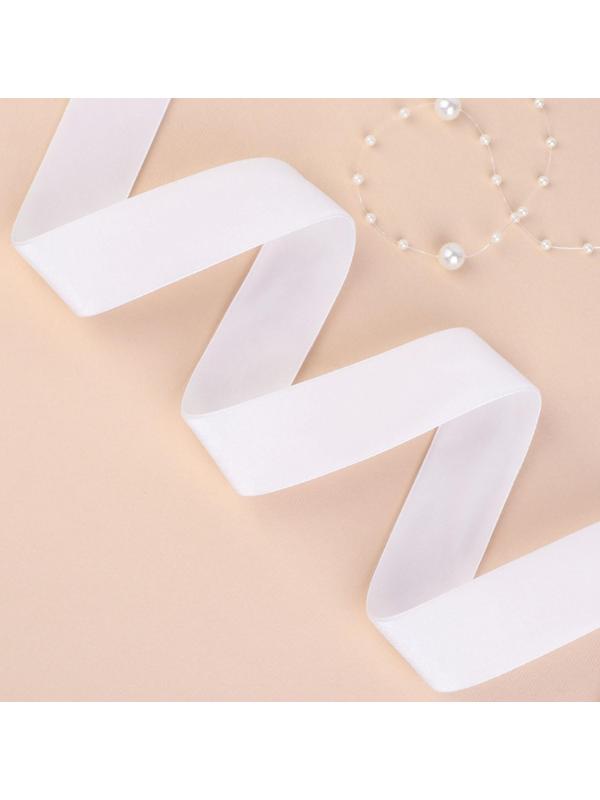 Лента бархатная, 25 мм, 18 ± 1 м, цвет белый №01