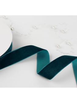 Лента бархатная, 25 мм, 18 ± 1 м, цвет изумрудный №72