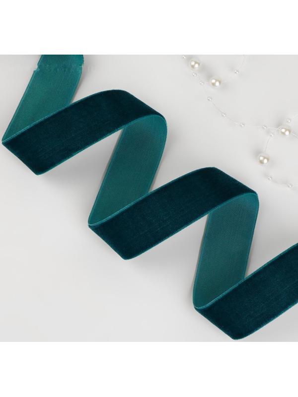 Лента бархатная, 25 мм, 18 ± 1 м, цвет изумрудный №72