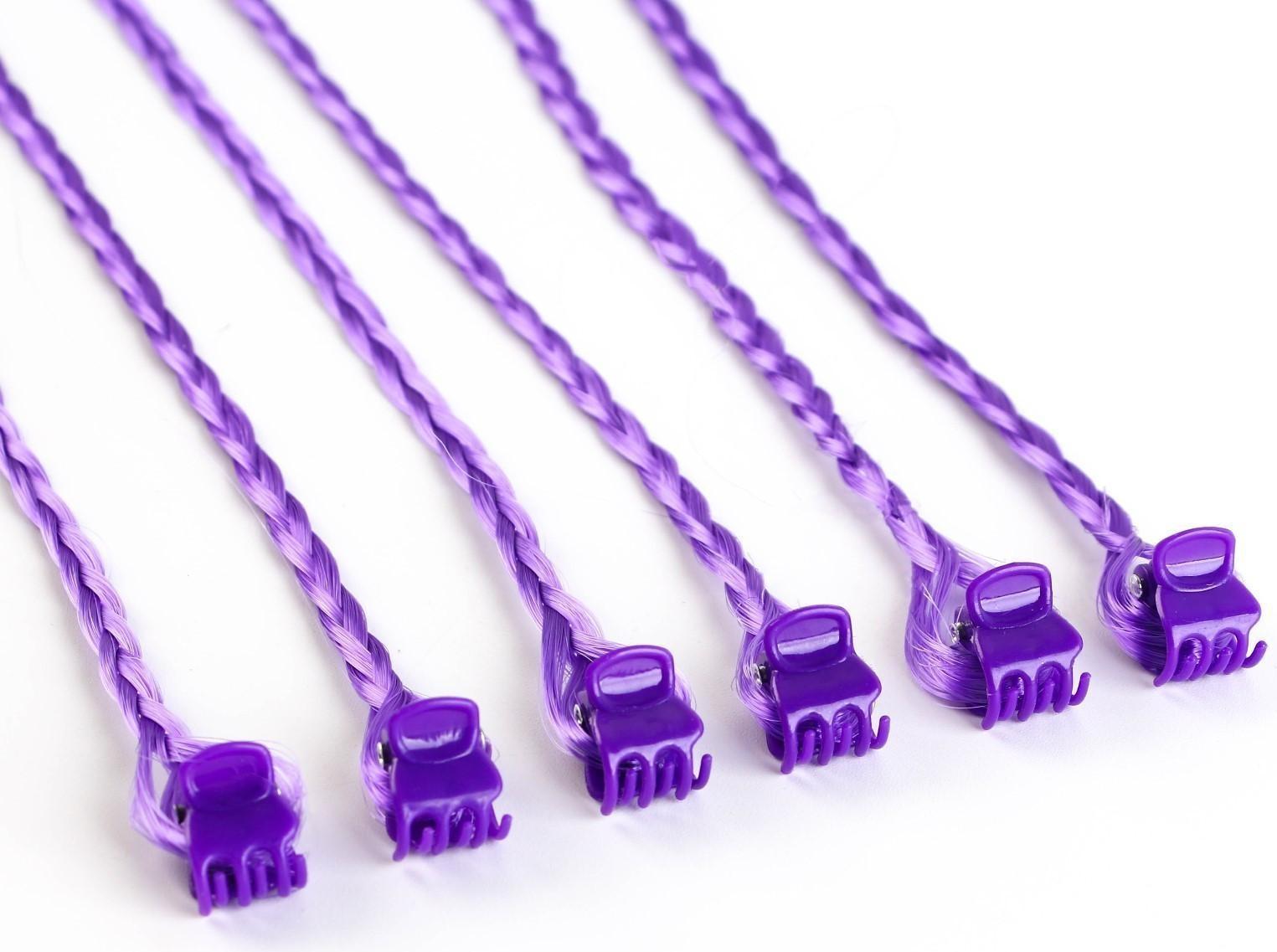 Цветные пряди для волос на крабике (6 шт), 40 х 1,5 х 1 см