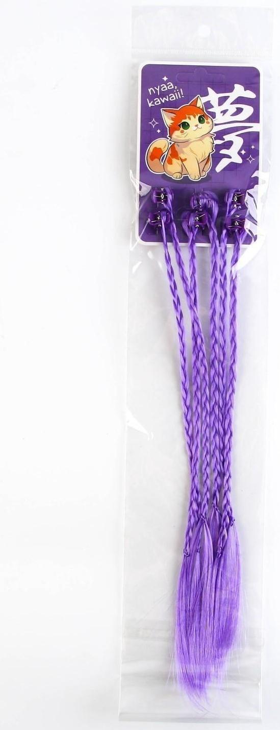 Цветные пряди для волос на крабике (6 шт), 40 х 1,5 х 1 см