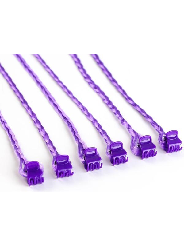 Цветные пряди для волос на крабике (6 шт), 40 х 1,5 х 1 см