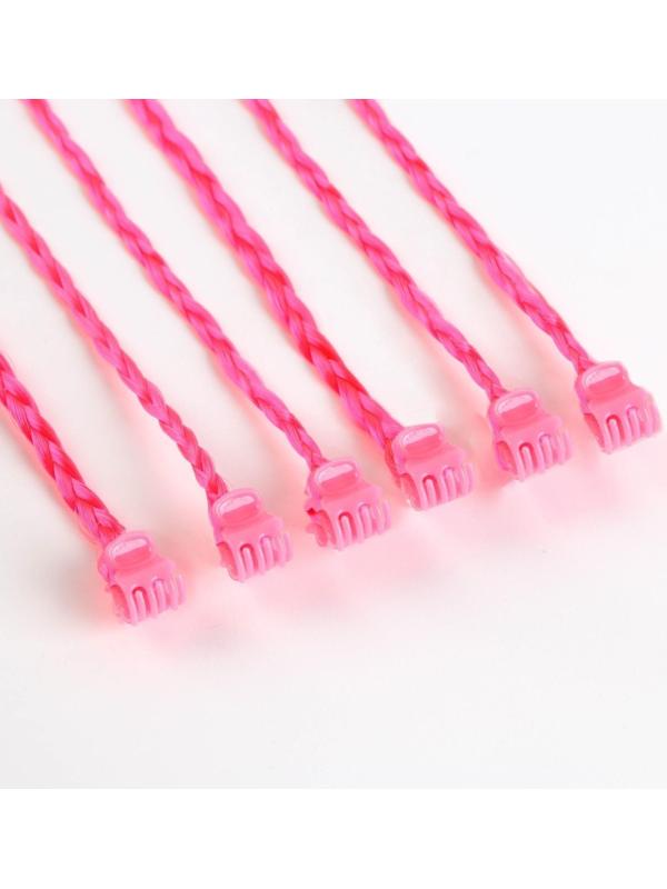 Цветные пряди для волос на крабике «Самой милой» (6 шт), 40 х 1,5 х 1 см