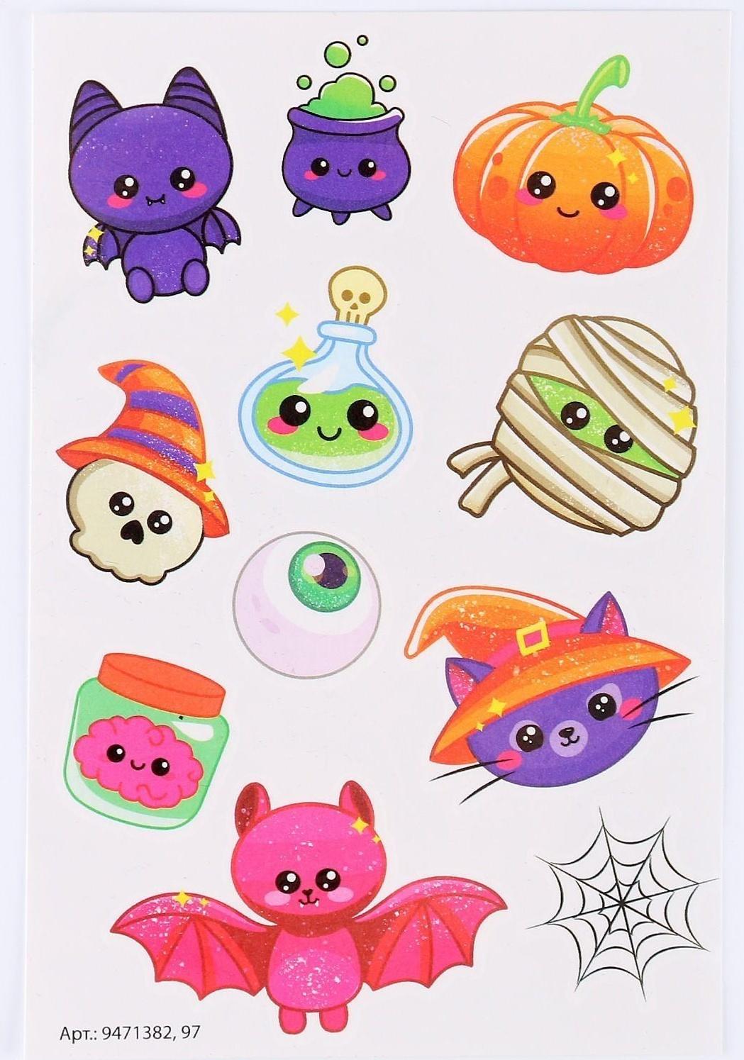 Набор для творчества «Хэллоуин: Милашки», 2 предмета: тату, ободок, тату МИКС