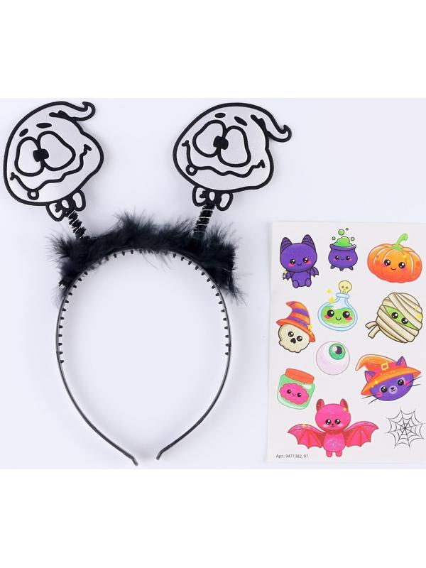 Набор для творчества «Хэллоуин: Милашки», 2 предмета: тату, ободок, тату МИКС