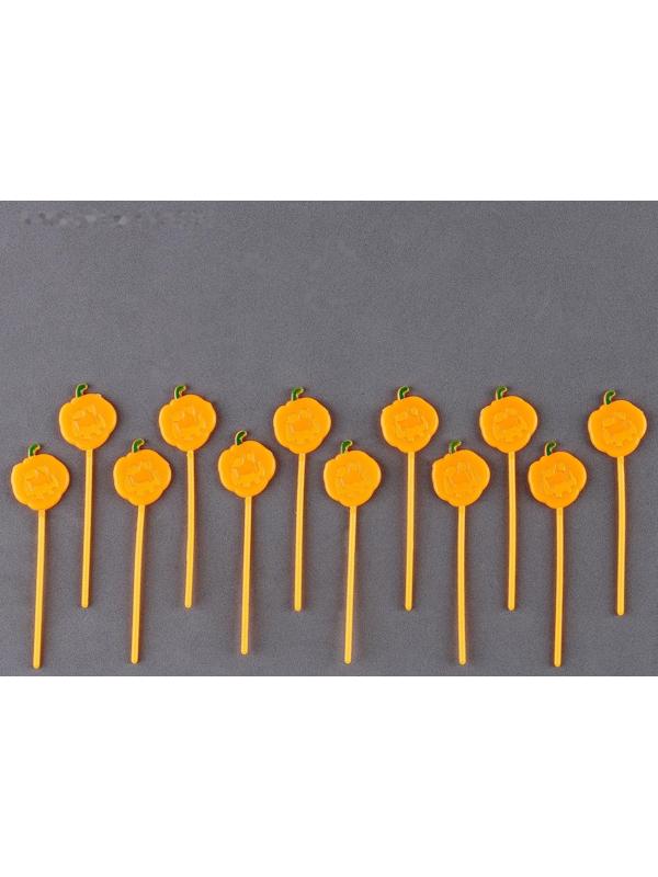 Шпажки «Тыква», в наборе 12 шт., цвет жёлтый